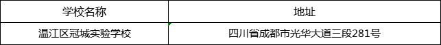 成都市溫江區(qū)冠城實(shí)驗(yàn)學(xué)校地址在哪里？