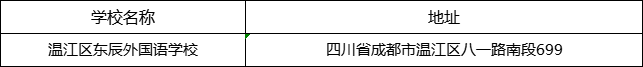 成都市溫江區(qū)東辰外國(guó)語(yǔ)學(xué)校地址在哪里？