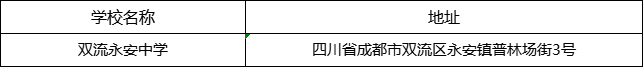 成都市雙流永安中學地址在哪里？