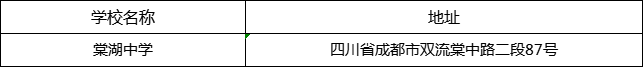成都市棠湖中學(xué)地址在哪里？
