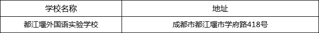 成都市都江堰外國語實驗學(xué)校地址在哪里？