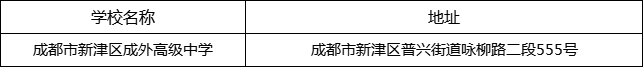 成都市新津區(qū)成外高級(jí)中學(xué)地址在哪里？