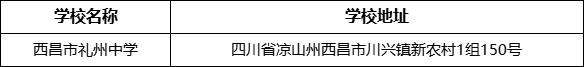 涼山州西昌市禮州中學學校地址在哪里？