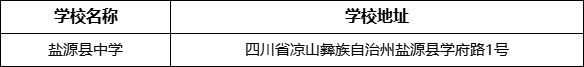 涼山州鹽源縣中學學校地址在哪里？