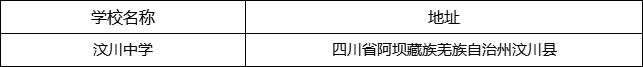 阿壩州汶川中學(xué)地址在哪里？