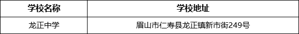 眉山市龍正中學(xué)學(xué)校地址在哪里？