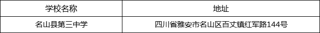 雅安市名山縣第三中學(xué)地址在哪里？