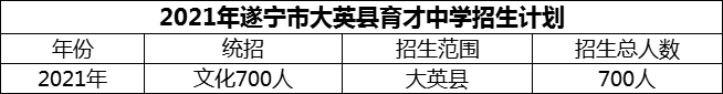 2024年遂寧市大英縣育才中學招生計劃是多少？