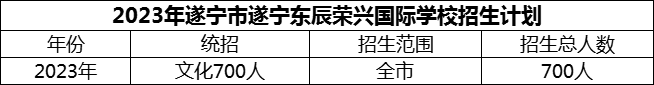 2024年遂寧市遂寧東辰榮興國際學校招生計劃是多少？