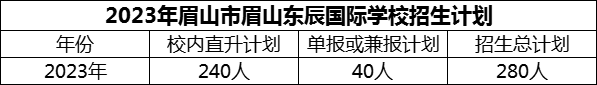 2024年眉山市眉山東辰國(guó)際學(xué)校招生計(jì)劃是多少？