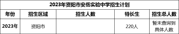 2024年資陽市安岳實驗中學招生計劃是多少？
