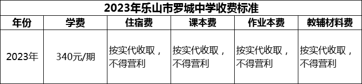 2024年樂山市羅城中學(xué)學(xué)費(fèi)多少錢？