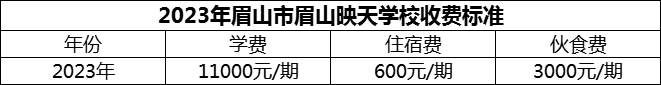 2024年眉山市眉山映天學校學費多少錢？