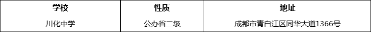 成都市川化中學(xué)地址在哪里？